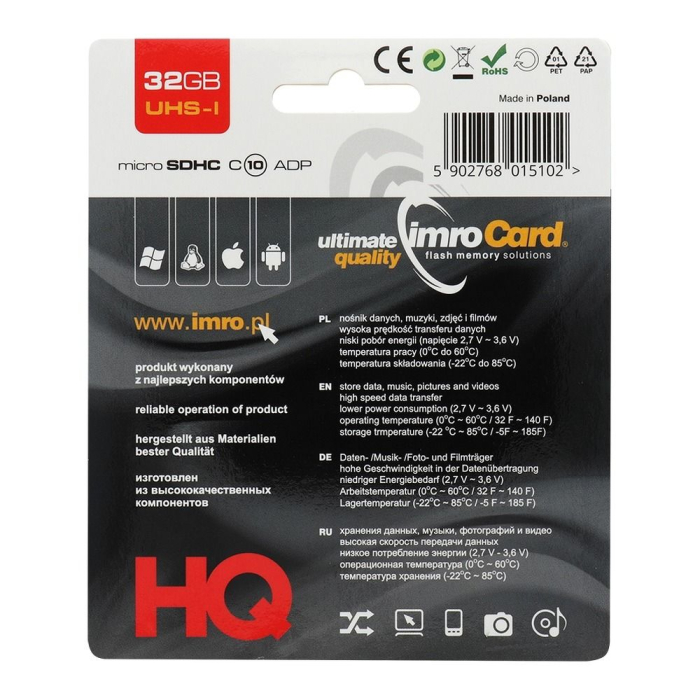 Card de memorie microSD IMRO 32GB 100MB/s clasa 10 UHS I cu adaptor SD [2]