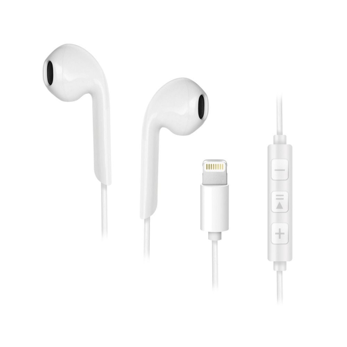 Căști cu fir Forcell F-Audio HR-ME25 mufă Lightning cu microfon - ALB handsfree [2]