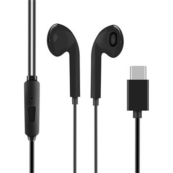 Căști cu fir OBAL:ME  mufă USB-C cu microfon - NEGRU [3]