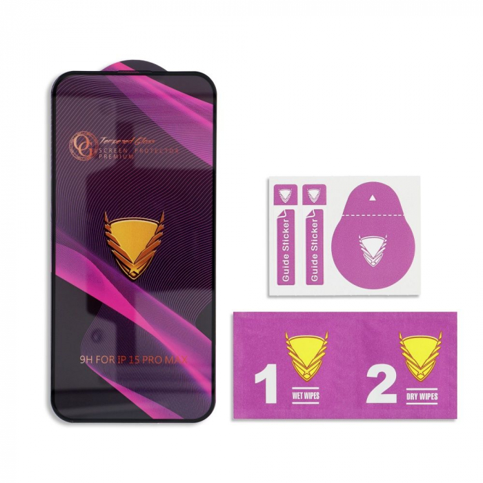 FOLIE Sticlă securizată OG Premium Compatibil Cu Iphone 15 / 16 - Neagra [2]