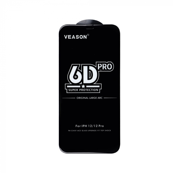 FOLIE Sticlă securizată 6D PRO Compatibil Cu IPHONE 13 / 13 PRO / 14 / 16e - cu marginea NEAGRA [3]
