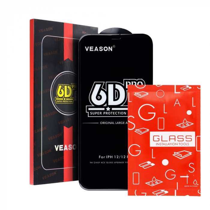 FOLIE Sticlă securizată 6D PRO Compatibil Cu IPHONE 13 Pro Max / 14 Plus BLACK [1]
