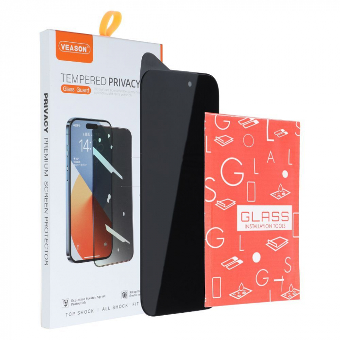 Folie Sticla Securizata PRIVACY 6D VEASON Compatibil Cu IPHONE 11 PRO MAX / XS MAX - Black [2]