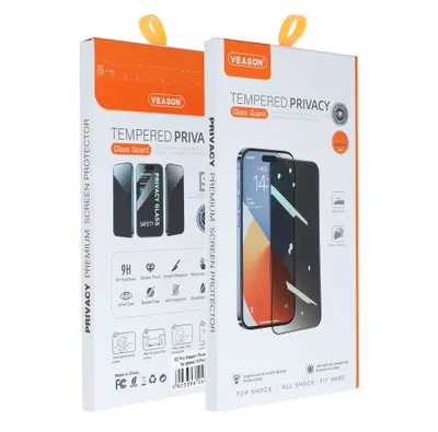 Folie Sticla Securizata PRIVACY 6D VEASON Compatibil Cu IPHONE 12 / 12 PRO - Black [2]
