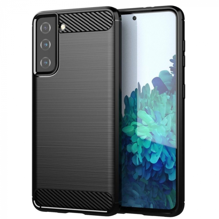 Husa CARBON CASE COMPATIBIL Cu Samsung S21 Plus / G996 - NEGRU [1]