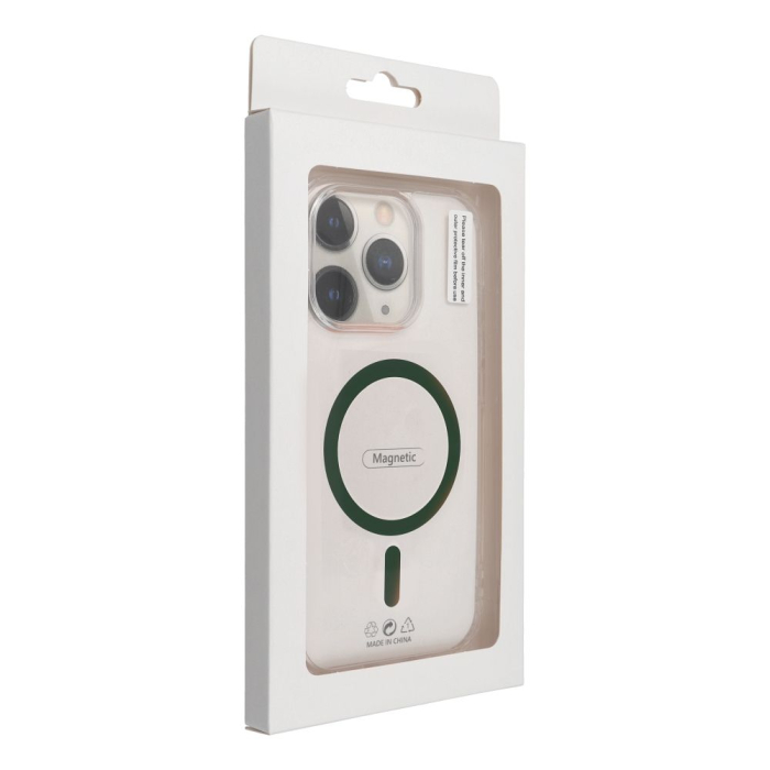 Husa Silicon Drop Glue Colorful Compatibil MagSafe pentru SAMSUNG S26 ULTRA / S948 - Transparent cu Inel verde inchis [3]