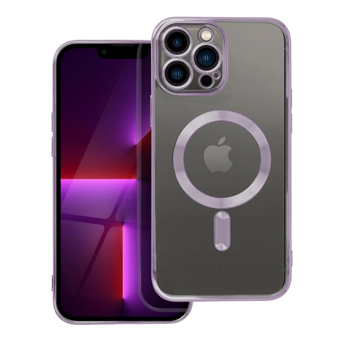 Husa Silicon Electro Mag Cover COMPATIBIL cu IPHONE 13 Pro MAX - TRANSPARENT / PURPLE [1]