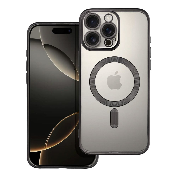 Husa Silicon Electro Mag Cover COMPATIBIL cu IPHONE 16 Pro - TRANSPARENT / BLACK [1]