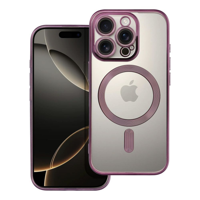 Husa Silicon Electro Mag Cover COMPATIBIL cu IPHONE 16 Pro - TRANSPARENT / PURPLE [1]