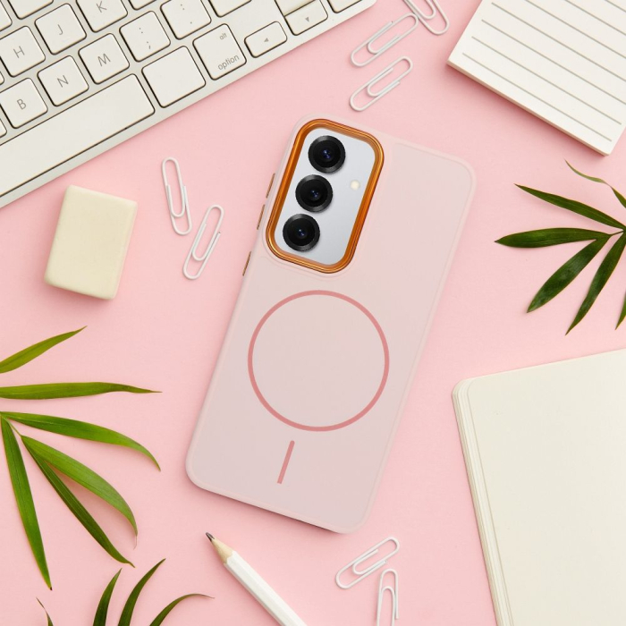 Husa Silicon Frame Mag Cover Compatibil Cu Samsung A55 / A556 - ROZ [2]