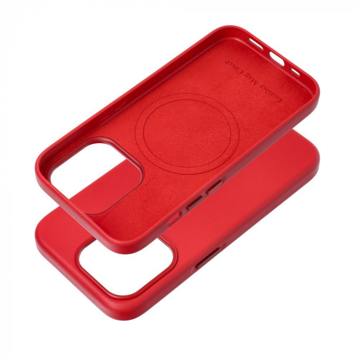 Husa Leather Mag Cover IPHONE 15 PRO - ROSU PIELE [2]