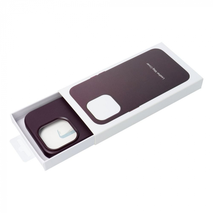 Husa Leather Mag Cover COMPATIBIL cu IPHONE 16 PRO - VIOLET INCHIS [3]