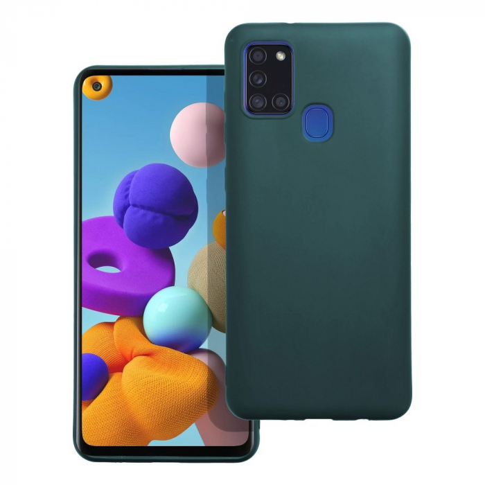 Husa Silicon MATT CASE Compatibil Cu SAMSUNG A21s / A217 - VERDE INCHIS [1]