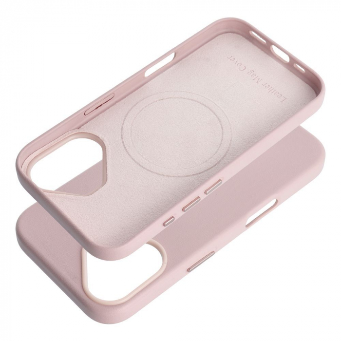 Husa Leather Mag Cover COMPATIBIL cu IPHONE 16 - ROZ [2]