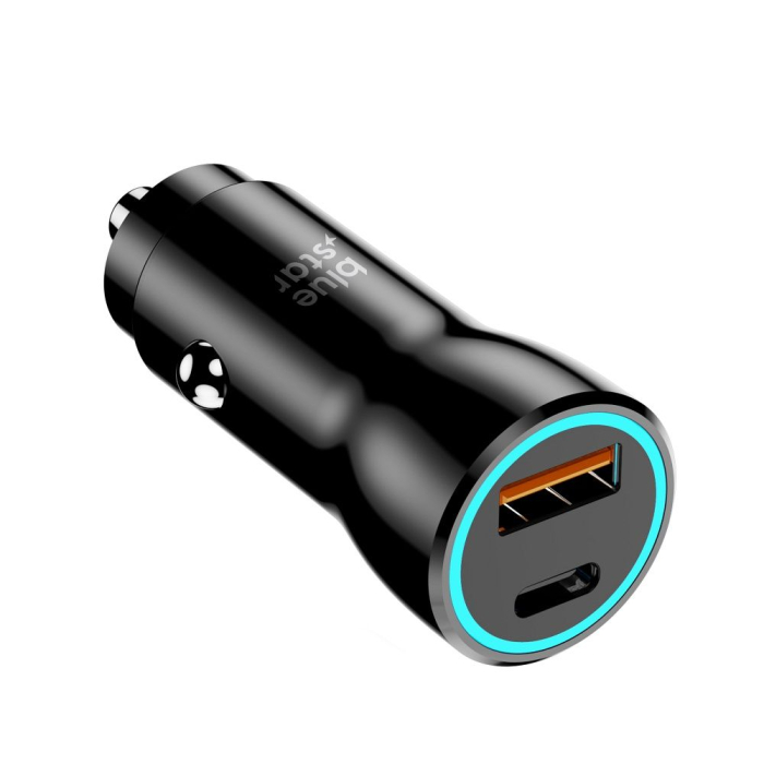 Incarcator auto Blue Star USB C + USB A QC3.0 PD AFC PPS 3A 25W - Negru [2]