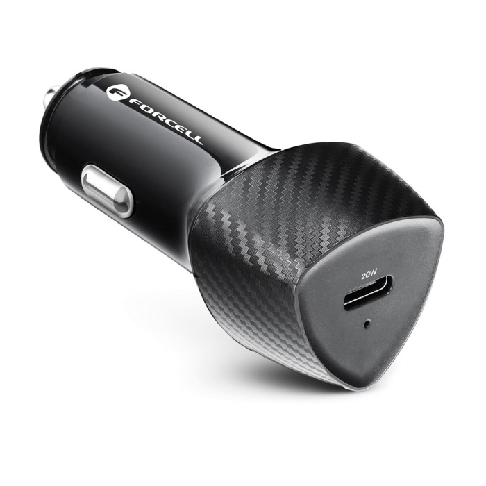 Incarcator auto Forcell USB C QC3.0 PD 3A 20W - Negru [2]