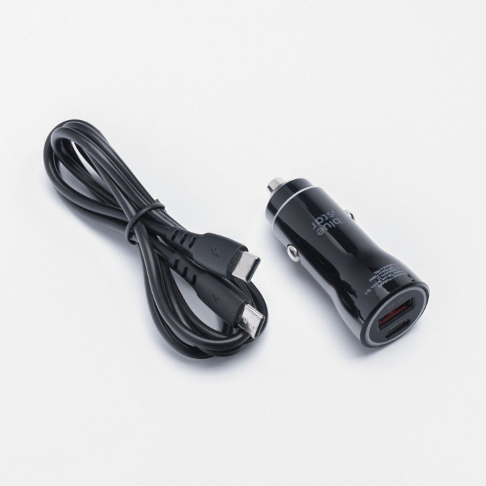 Incarcator Auto  BLUE STAR 3A 30W Tip C + USB A + Cablu Tip C la Tip C PD QC3.0 AFC PPS - NEGRU [4]