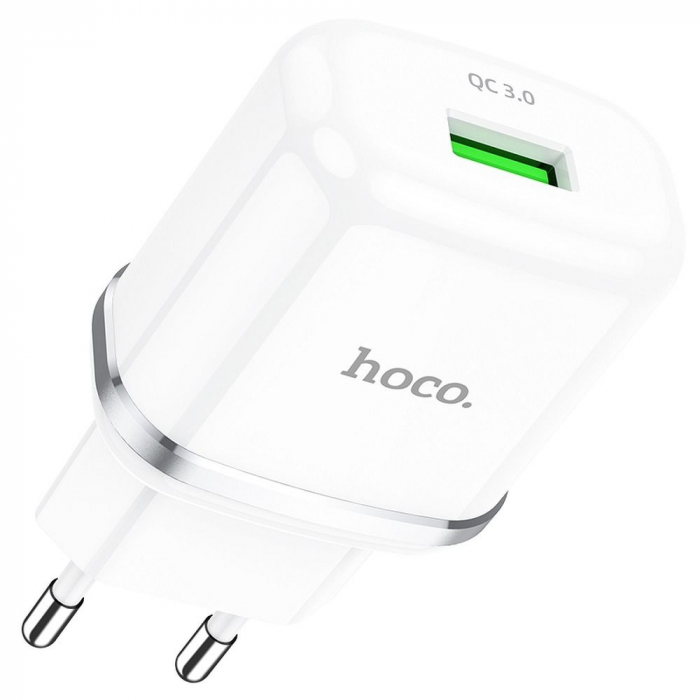 Încărcător de Retea HOCO USB A QC3.0 3A 18W N3  - ALB [4]