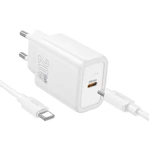 Incarcator Retea  Hoco N60 USB-C QC/PD 20 W cu cablu USB-C – USB-C - Negru IPHONE SAMSUNG [2]