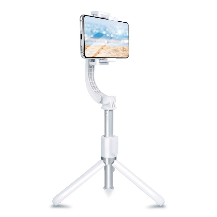 Selfie Stick, Tripod GIMBAL SSTR-L08 cu Stabilizator si Telecomandă Wireless - Alb suport telefon [3]