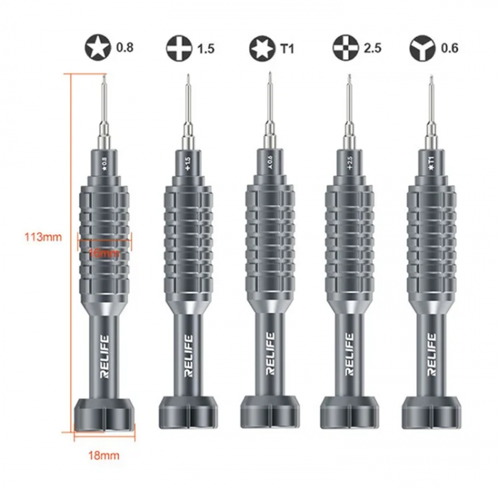 TRUSA / KIT / SET 5 SURUBELNITE RELIFE RL-730A SET 5 BUCATI CU MULTIPLE CAPURI [2]