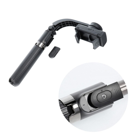 Selfie Stick, Tripod GIMBAL SSTR-L08 cu Stabilizator si Telecomandă Wireless - Negru suport telefon [1]