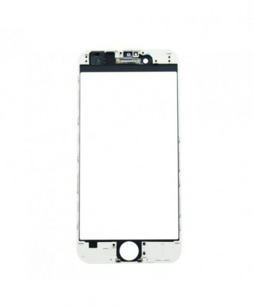 Geam sticla cu rama si adeziv OCA  Iphone 6 Alb pentru reconditionare display iphone [1]