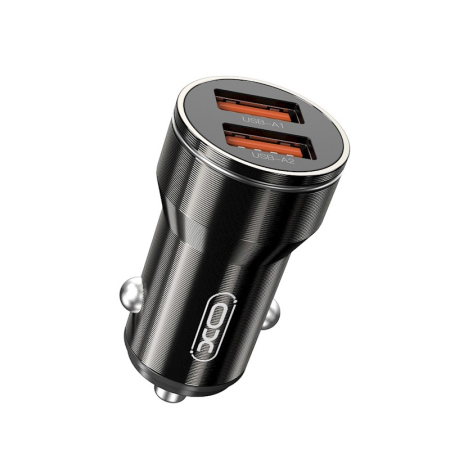 INCARCATOR AUTO XO  CC48 2x USB 2,4A  cu cablu USB A la USB-C - NEGRU [2]