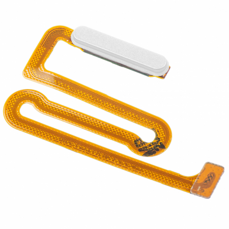 Piese si Componente - Buton cu banda flex si senzor amprenta GALAXY A13 4G / A135 / A137 4G - White / Alb