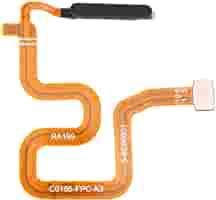 Piese OPPO - Buton cu banda flex si senzor amprenta OPPO A16 / A16s - Crystal Black  / Negru