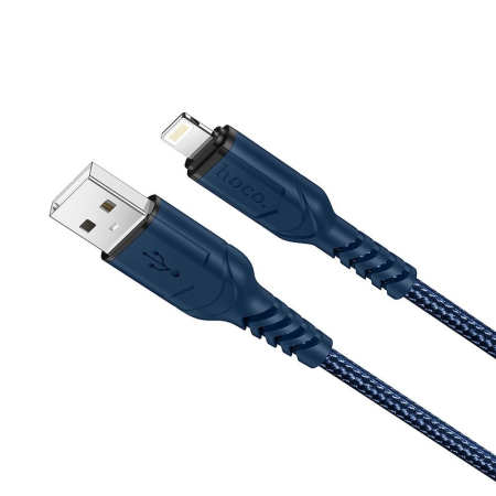 Cablu cu Invelis Textil HOCO USB A la Lightning X59 2.4A 1 M - Albastru cablu iphone [1]