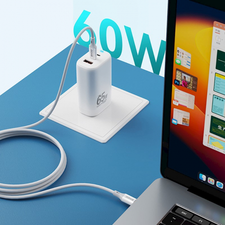Cablu BWOO Tip C la Tip C PD 60W 1m - ALB [3]