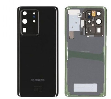 Capace spate - Capac baterie cu geam camera SAMSUNG S20 Ultra / G988 ORIGINAL SERVICE PACK - NEGRU SPATE COSMIC BLACK GH82-22217A