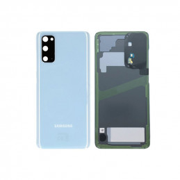 Capace spate - Capac baterie cu geam camera SAMSUNG GH82-22032D S20 PLUS 5G / G985 / G986 ORIGINAL SERVICE PACK - ALBASTRU BLUE SPATE