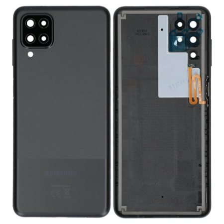 Capace spate - Capac baterie cu geam camera SAMSUNG A12 2020 / A125 Service Pack- NEGRU BLACK GH82-24487A SPATE