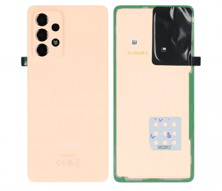Capace spate - Capac Baterie Cu Geam Camera SAMSUNG A53 5G / A536 Service Pack - PEACH CARCASA SPATE PORTOCALIU
