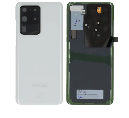 Piese si Componente - Capac baterie cu geam camera SAMSUNG S20 Ultra / G988 Service Pack - CLOUD WHITE ALB GH82-22217C