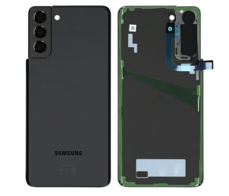Piese si Componente - Capac baterie cu geam camera Samsung S21 PLUS / G996 Service Pack - PHANTOM BLACK negru