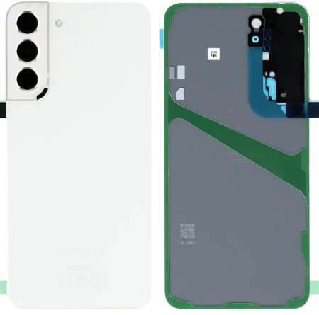 Capace spate - Capac baterie cu geam camera SAMSUNG S22 Plus / S906 ORIGINAL SERVICE PACK - ALB