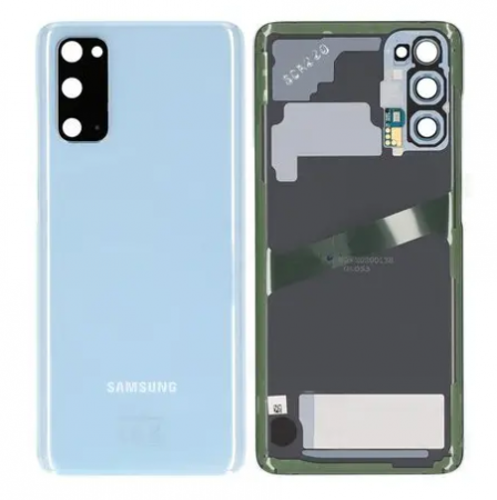 Capace spate - Capac baterie cu geam camera SAMSUNG S20 / G980 / G981 ORIGINAL SERVICE PACK - ALBASTRU