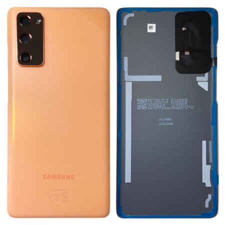 Capace spate - Capac Baterie  Samsung Galaxy S20 FE / G780 / G781 Cu Geam Camera Service Pack - PORTOCALIU