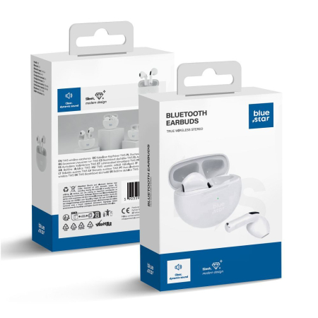 Casti Handsfree - Căști wireless BLUE STAR Circle Beat TX3 TWS - ALB