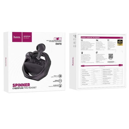 Casti Handsfree - Căști Bluetooth Hoco EW70 - Negru cu Violet
