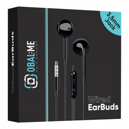 Casti Handsfree - Căști cu fir OBAL:ME  mufă de 3,5 mm cu microfon - NEGRU