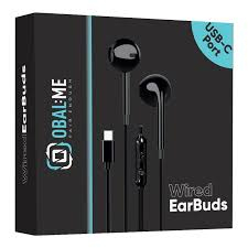 Casti Handsfree - Căști cu fir OBAL:ME  mufă USB-C cu microfon - NEGRU