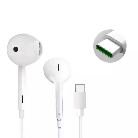 Căști cu fir Oppo MH147 mufă USB-C cu microfon Service Pack BULK - Alb handsfree [1]