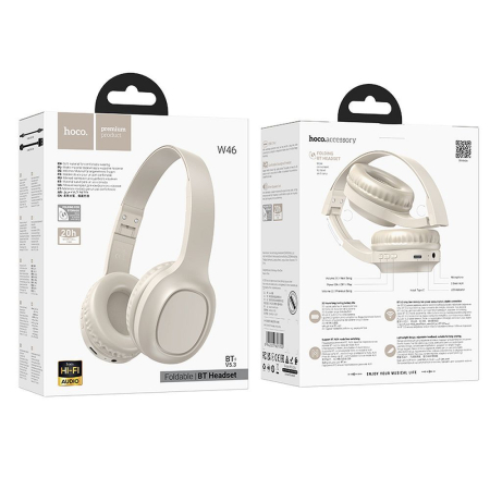 Casti Wireless Bluetooth Hoco W46 - Alb headphones bluetooth [1]