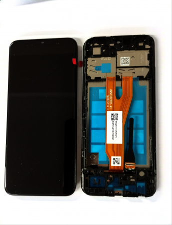Galaxy A - Ecran Display SAMSUNG A032 / A03 CORE 2022 Compatibil Cu RAMA - NEGRU