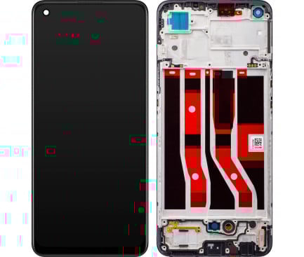 OPPO A74 4G  / F19 - Ecran Display OPPO A74  / F19 4G 2021 ORIGINAL Service Pack Cu Rama - NEGRU