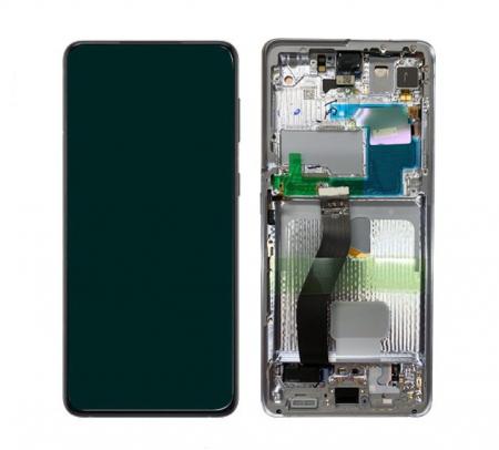 Galaxy S - Ecran Display Samsung S21 Ultra 5G / G998 ORIGINAL Service Pack - NEGRU